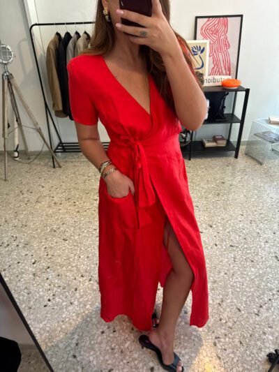 Red Linen Dress